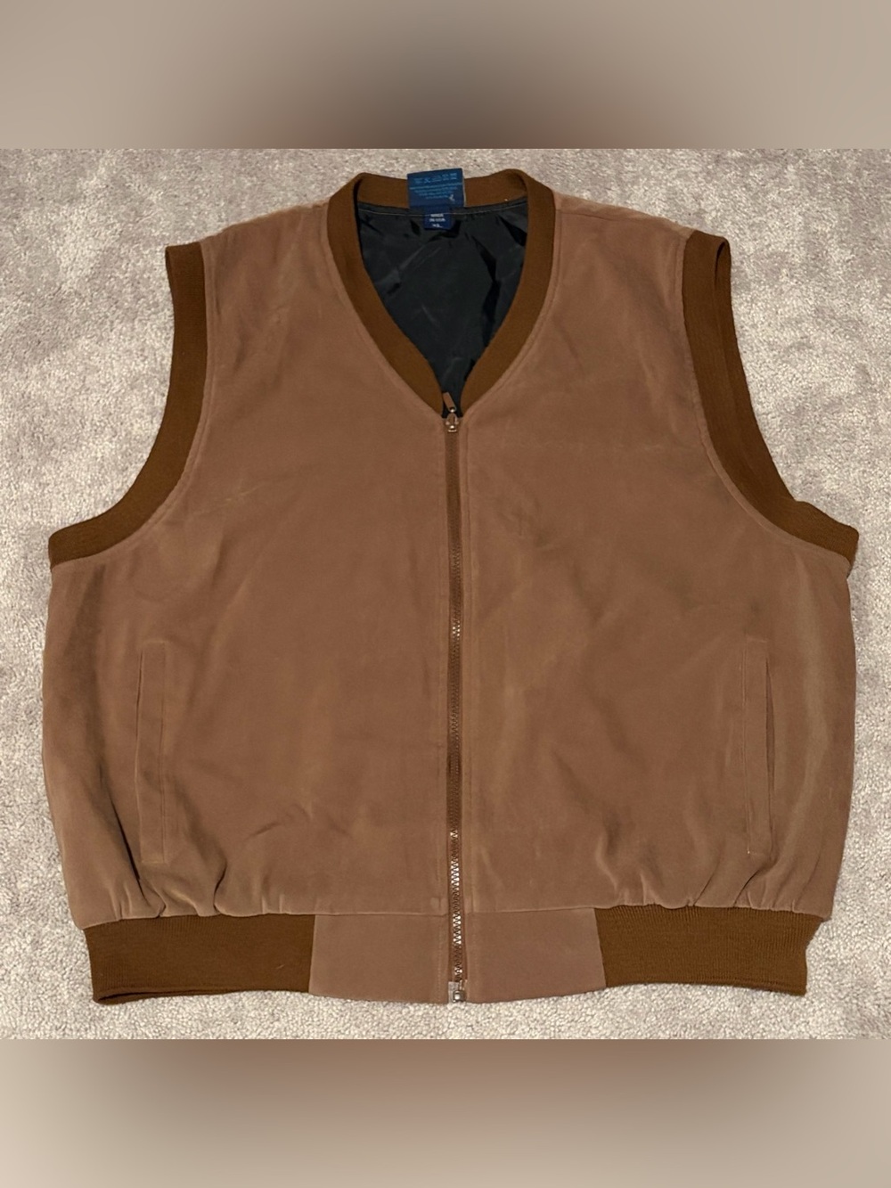 Sunderland Of Scotland Men’s Brown Full Zip Golf Vest Size XL Made In USA